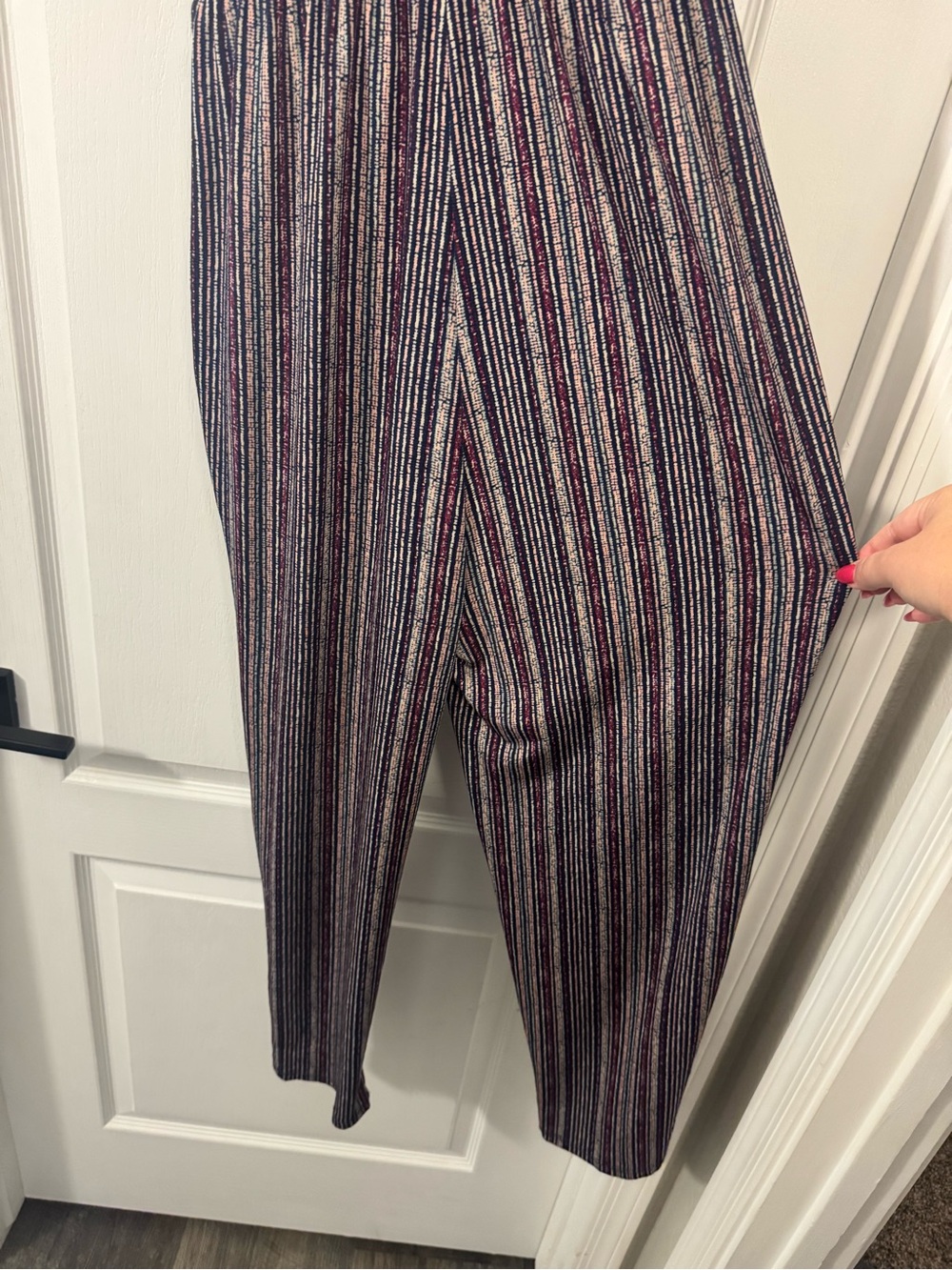 BCBGeneration Striped Pull On Jumpsuit in Navy and Pink - Picture 8 of 10